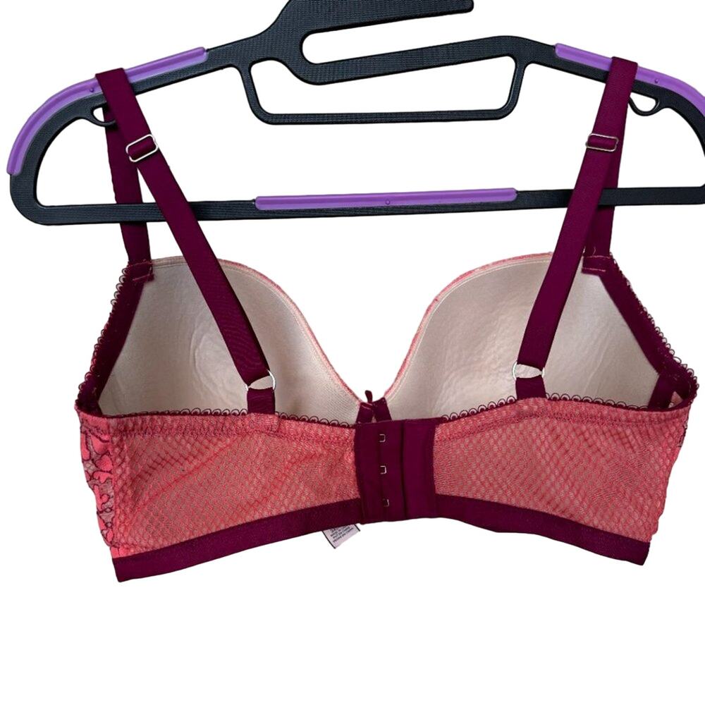 Victoria’s Secret Dream Angel Lace Mesh Lined Demi Bra 34DDD Lace Toile Floral - Picture 2 of 9